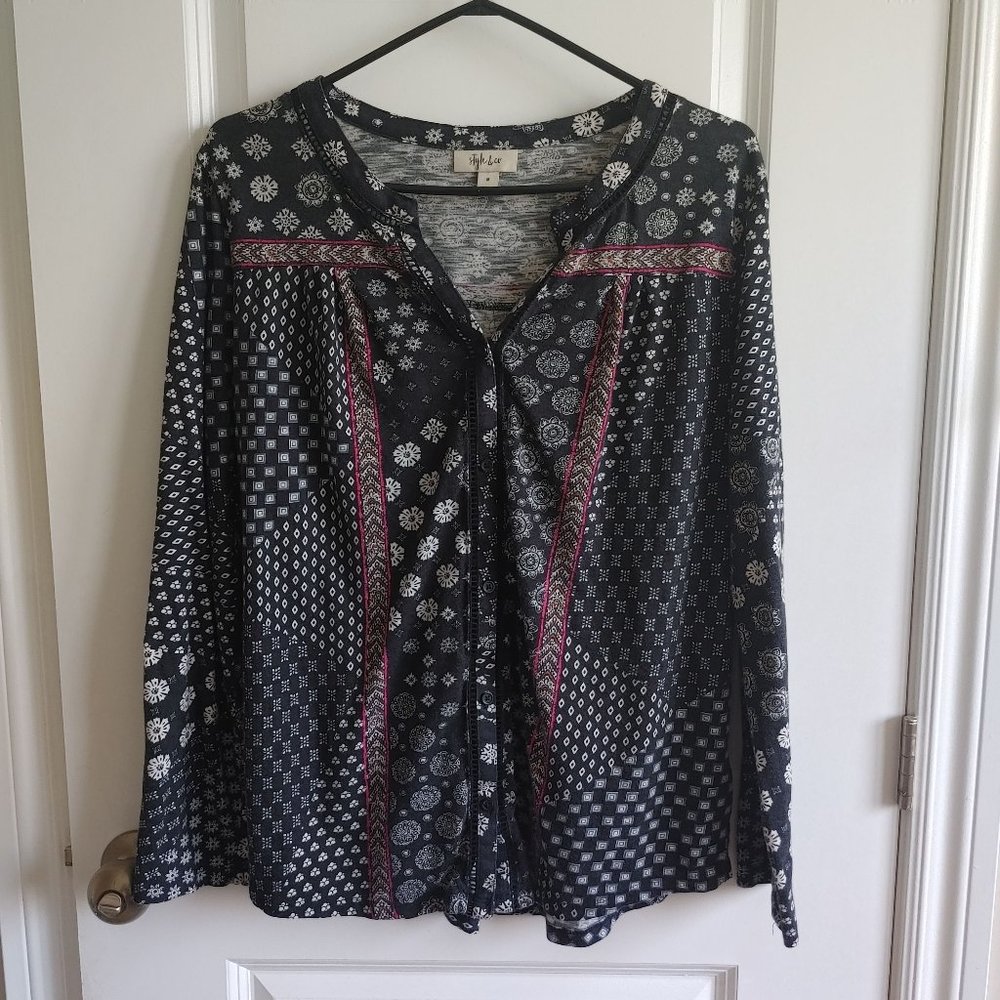 Style & Co Long Sleeve Boho Shirt